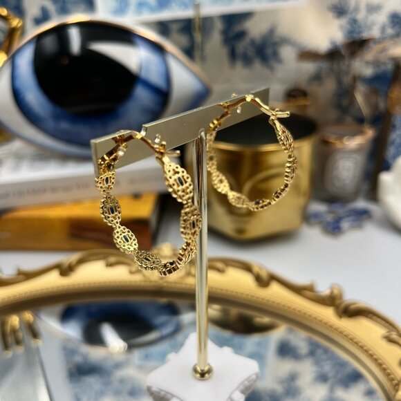 🆕 CRYSTAL HAZE 🧿 BNWT Evil Eye Hoops - Picture 6 of 15